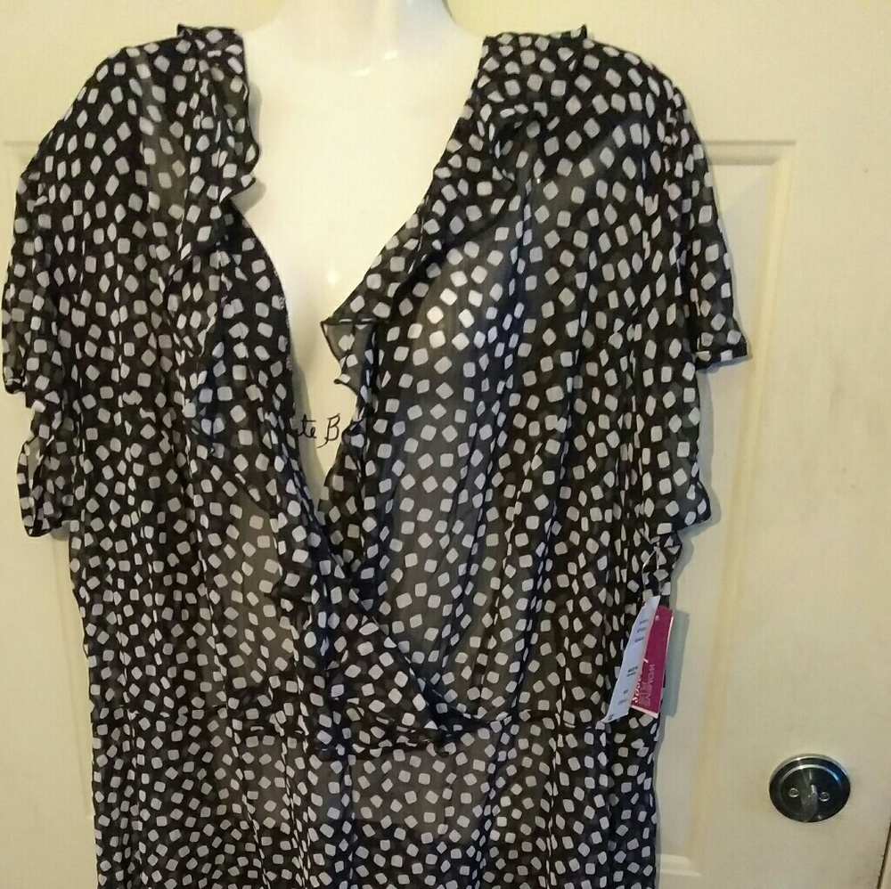 Sheer spotted black dress